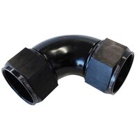 Aeroflow AF583-20BLK 90° Full Flow Female Coupler -20AN Black Finish