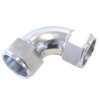 Aeroflow AF583-20S 90° Full Flow Female Coupler -20AN Silver Finish