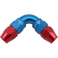 Aeroflow AF593-04-04D 590 Series PTFE 90° Dual Hose Ends -4AN Blue/Red Finish
