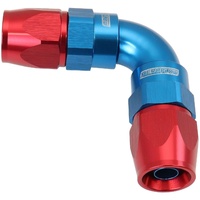 Aeroflow AF593-06-06D 590 Series PTFE 90° Dual Hose Ends -6AN Blue/Red Finish