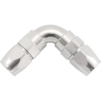 Aeroflow AF593-06-06DS 590 Series PTFE 90° Dual Hose Ends -6AN Silver Finish