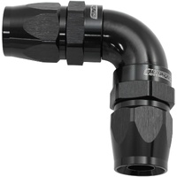 Aeroflow AF593-08-08DBLK 590 Series PTFE 90° Dual Hose Ends -8AN Black Finish
