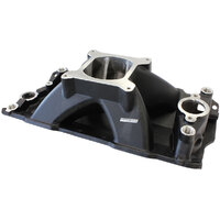 Aeroflow AF6201-1000 Black Hi-Rise Single Plane Intake Manifold Non EGR For SBC