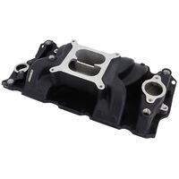 Aeroflow AF6210-1001 Black Air Gap Dual Plane Intake Manifold Non EGR For SBC