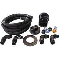 Aeroflow AF64-2042 Single Billet Oil Filter Remote Relocation System Mount Kit