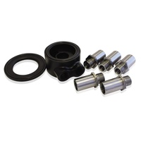 Aeroflow AF64-2060 Billet Oil Cooler Sandwich Adapter Universal Black Anodised