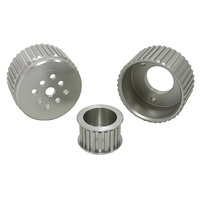 AEROFLOW AF64-3000 GILMER DRIVE KIT FOR SBC CHEV V8 WITH SHORT WATER PUMP SILVER