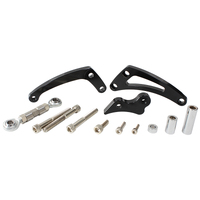Aeroflow AF64-4004BLK Black Billet Alternator Bracket Low Mount P/S for SBC