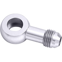 Aeroflow AF719-06S Alloy AN Banjo Fitting 12mm to -6AN Silver Finish