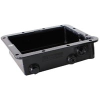 AEROFLOW 3" DEEP FABRICATED TRANSMISSION PAN BLACK FINISH FOR FORD C4