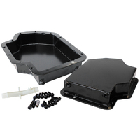 AEROFLOW 3" DEEP FABRICATED TRANSMISSION PAN FOR GM TH400 (BLACK) AF72-3001BLK