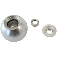 Aeroflow AF72-9905 Bang Shift Billet Round Gear Knob with Bare Button Boss Silver