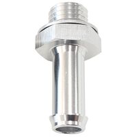 Aeroflow AF731-02S Metric Barb Adapter M12 x 1.5mm TO 3/8" Hose Silver Finish