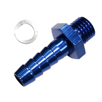 AEROFLOW BARB ADAPTER M18 X 1.5MM TO 1/2" BLUE FINISH AF734-01