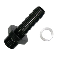 AEROFLOW BARB EFI FUEL PUMP ADAPTER M10 x 1.0mm TO 3/8" BLACK AF745-02BLK