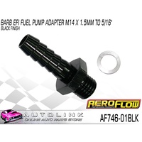 AEROFLOW BARB EFI FUEL PUMP ADAPTER M14 x 1.5mm TO 5/16" BLACK AF746-01BLK