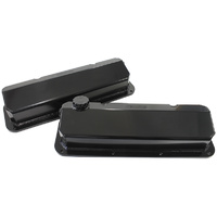 Aeroflow AF77-5001BLK-12 Black Fabricated Valve Covers -12 ORB Ford Cleveland