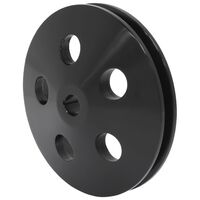 Aeroflow AF83-1003BLK Power Steering Pump Pulley with Single Groove - Black Finish