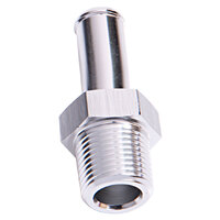 Aeroflow AF841-06-06S Silver Male NPT to Barb Straight Adapter 3/8" to 3/8"