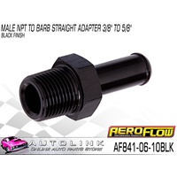 AEROFLOW STRAIGHT MALE 3/8" NPT TO 5/8" HOSE BARB BLACK AF841-06-10BLK