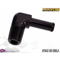 AEROFLOW 90° ADAPTER 3/8" BARB TO 1/2" NPT BLACK FINISH AF842-08-06BLK