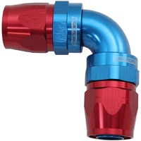 Aeroflow AF853-08-08 853 Series Cutter FullFlow 90° Dual Hose Ends -8AN Blue Red