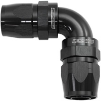 Aeroflow AF853-08-08BLK 853 Series Cutter FullFlow 90° Dual Hose Ends -8AN Black