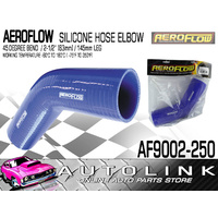 AEROFLOW AF9002-250 45 DEG SILICONE HOSE ELBOW 2-1/2" 63mm ID 145mm LEG - BLUE