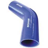 AEROFLOW 45° SILICONE HOSE ELBOW 2-1/2" 63mmID x 145MM LEG - GLOSS BLUE