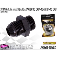 AEROFLOW STRAIGHT AN MALE FLARE ADAPTER TO ORB -10AN TO -10 ORB AF920-10BLK