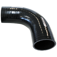 AEROFLOW 90° SILICONE HOSE ELBOW 2" 51mm ID 120mm LEG - GLOSS BLACK AF9203-200