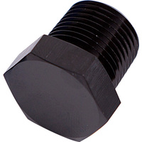 Aeroflow AF933-08BLK NPT Hex Head Plug 1/2" Black