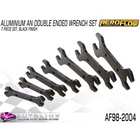 AEROFLOW AF98-2004 ALUMINIUM AN DOUBLE ENDED WRENCH SET BLACK 7 PIECE
