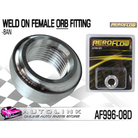 AEROFLOW AF996-08D ALUMINIUM ALLOY WELD ON FEMALE -8 ORB FITTING 
