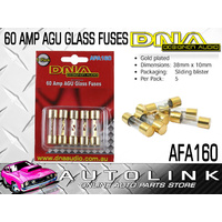 DNA AGU GOLD FUSES 60 AMP 5 PACK - HIGH QUALITY GOLD PLATED ( AFA160 )
