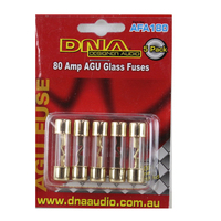 DNA AFA180 AGU Gold Fuses 80 Amp 5 Pack - High Quality Gold Plated