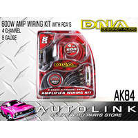 DNA AK84 8 GAUGE 4 CHANNEL 600 WATT AMP WIRING KIT 50 AMP FUSE HOLDER & RCA