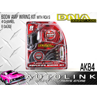 DNA 8 GAUGE 4 CHANNEL 600W AMPLIFIER WIRING KIT 50AMP FUSE & HOLDER & RCA'S AK84