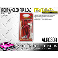 DNA 30CM 2 MALE RCA TO 2 MALE RCA - RIGHT ANGLED PLUGS ONE END ( ALR030R )
