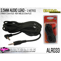 DNA ALR033 3.5mm STEREO PLUG TO 3.5mm RIGHT ANGLE PLUG AUDIO LEAD - 3 METRES