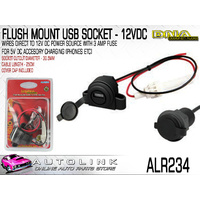 DNA USB SOCKET TO 12V DC BARE WIRES FOR 5V DC CHARGING - WIRES STRAIGHT TO POWER