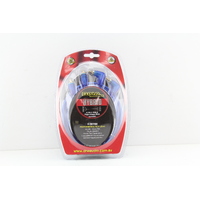 DNA 5 METRE HYBRID RCA LEAD - 4 STRAIGHT TO 4 RIGHT ANGLE CONNECTORS ( BLUE )