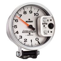 AUTOMETER AUTO GAGE TACHOMETER SILVER 5" WITH MEMORY PEDESTAL MNT AU233907