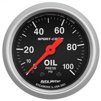 AUTOMETER AU3321 SPORT COMP SERIES OIL PRESSURE MECHANICAL GAUGE 2-1/16"