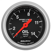 AUTOMETER AU3322-J OIL PRESSURE GAUGE METRIC 2-1/6" 0 - 14 Kg/Cm2 - SPORT COMP
