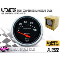 2-1/16" AUT3337-M Autometer 3337-M Sport-Comp Water Temperature Gauge 40-120