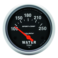 AUTOMETER AU3531 SPORT COMP WATER TEMPERATURE GAUGE 2-5/8" ELECTRIC BLACK FACE