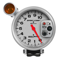 Autometer AU3911 Sport Comp Silver Shift-Lite Tachometer 5″ Pedestal Mount