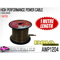 DNA AMP POWER CABLE 4 GAUGE, 10mm OUTER DIAMETER, TRANSLUCENT BROWN ( 1 METRE )
