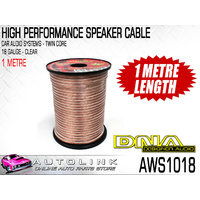 DNA SPEAKER CABLE 18GA 2.0mm x2 OUTER DIA. CLEAR ( 1 METRE ) AWS1018